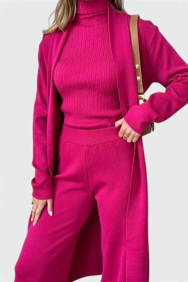 Mahalia 3-Piece Soft Knit Set with Elegant Cut