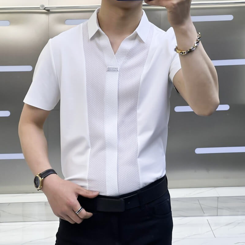 Men's Summer Casual Patchwork Shirt
