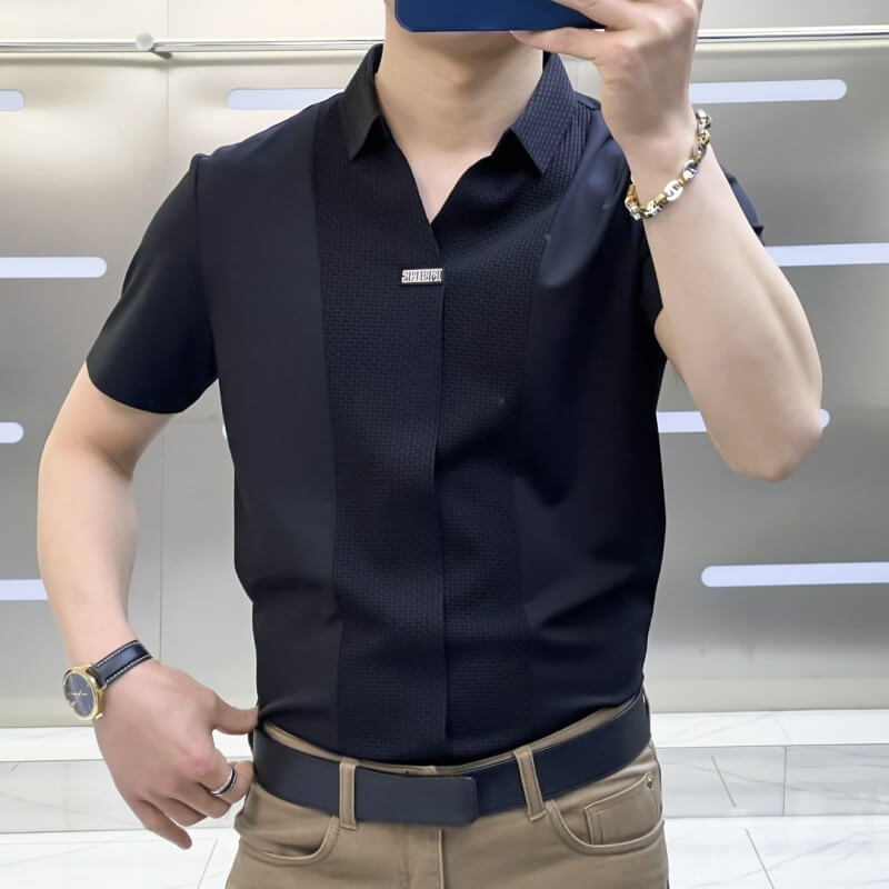 Men's Summer Casual Patchwork Shirt