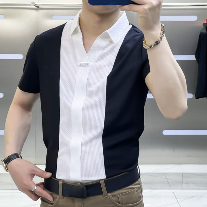 Men's Summer Casual Patchwork Shirt