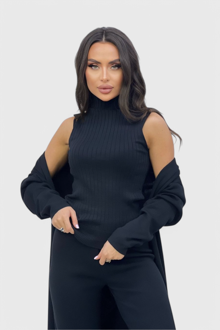 Mahalia 3-Piece Soft Knit Set with Elegant Cut