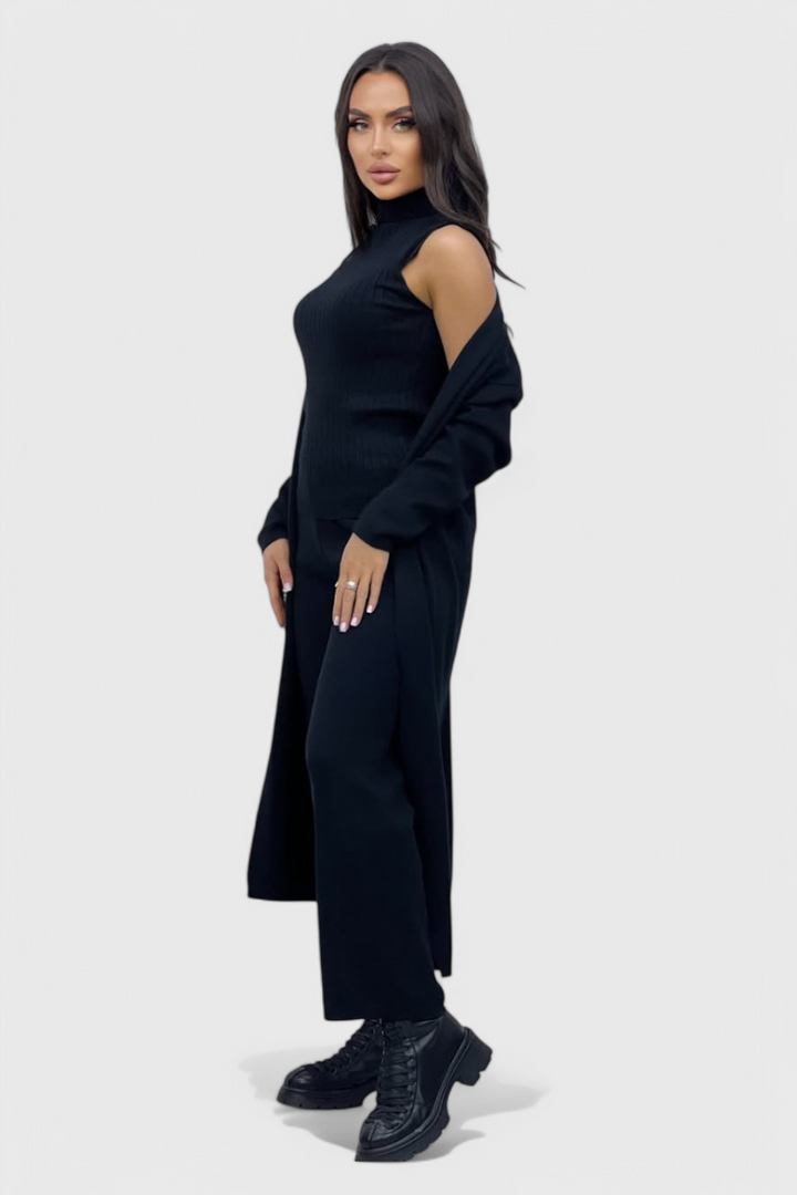 Mahalia 3-Piece Soft Knit Set with Elegant Cut