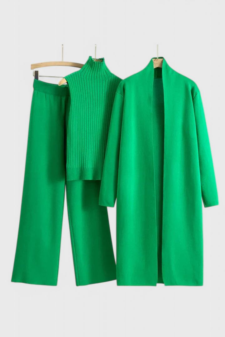 Mahalia 3-Piece Soft Knit Set with Elegant Cut