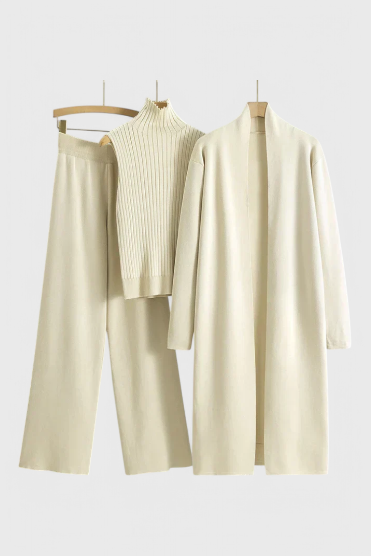 Mahalia 3-Piece Soft Knit Set with Elegant Cut