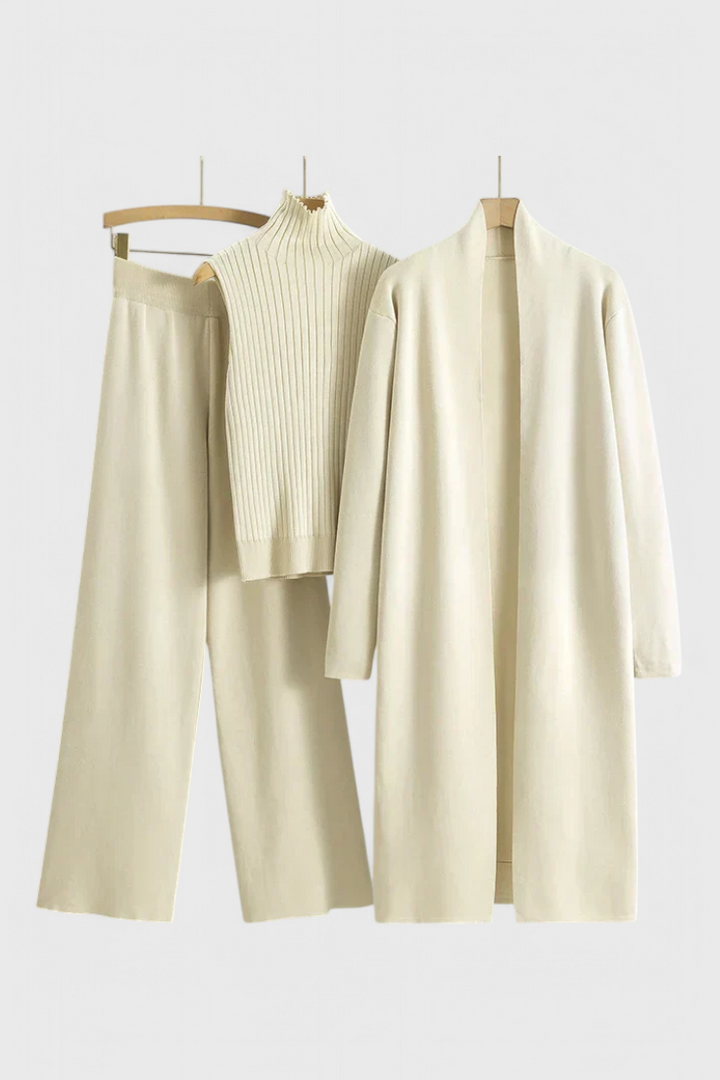 Mahalia 3-Piece Soft Knit Set with Elegant Cut