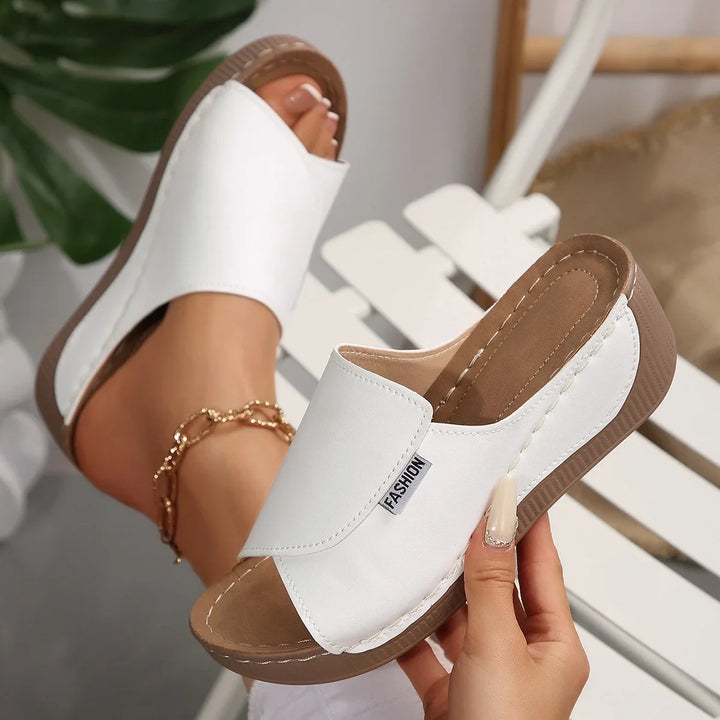 Nora – Breathable Wedge Slides