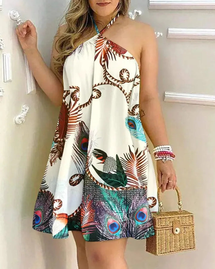 Light Floral Backless Dress