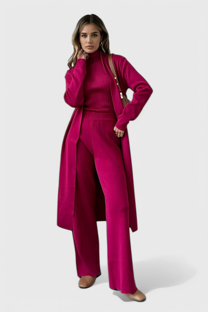 Mahalia 3-Piece Soft Knit Set with Elegant Cut