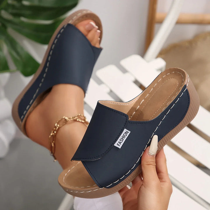 Nora – Breathable Wedge Slides
