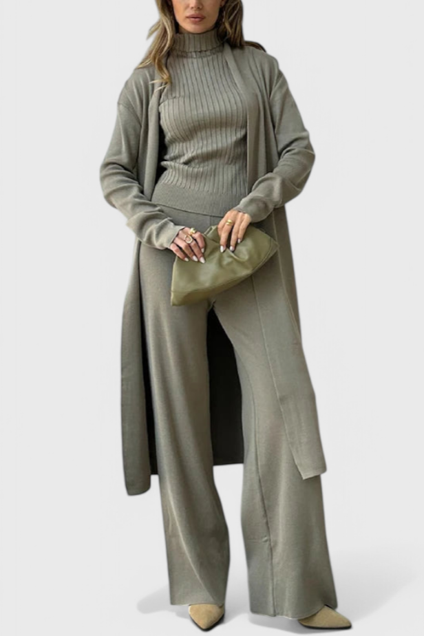Mahalia 3-Piece Soft Knit Set with Elegant Cut