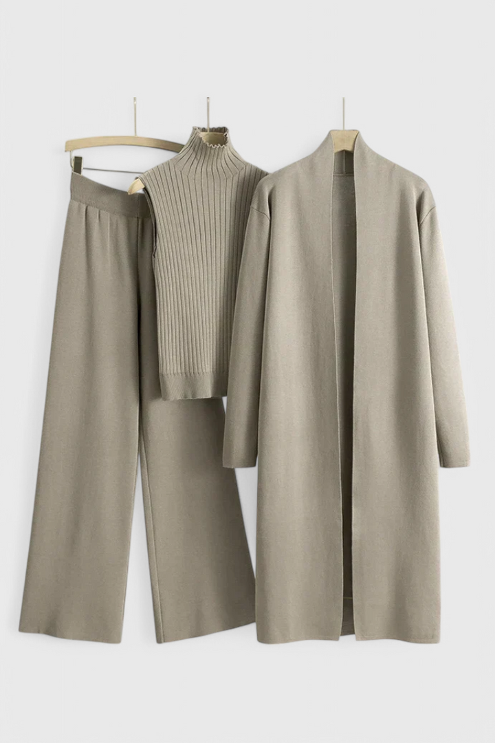 Mahalia 3-Piece Soft Knit Set with Elegant Cut