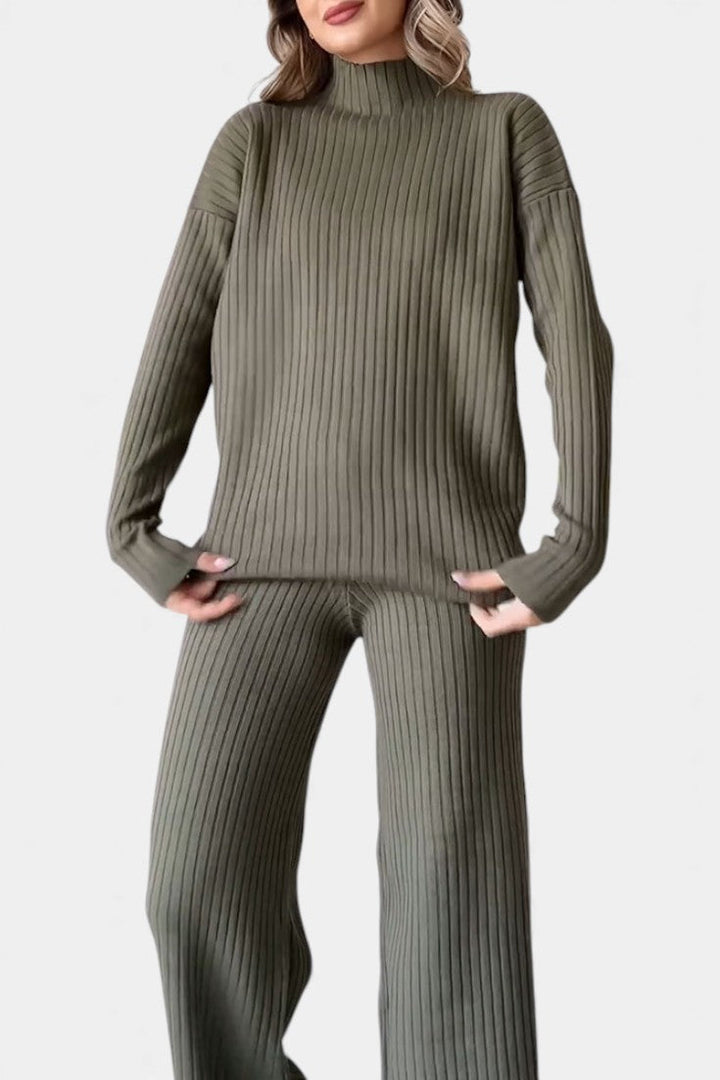 Florisse Chic Casual Knit Set with Slit