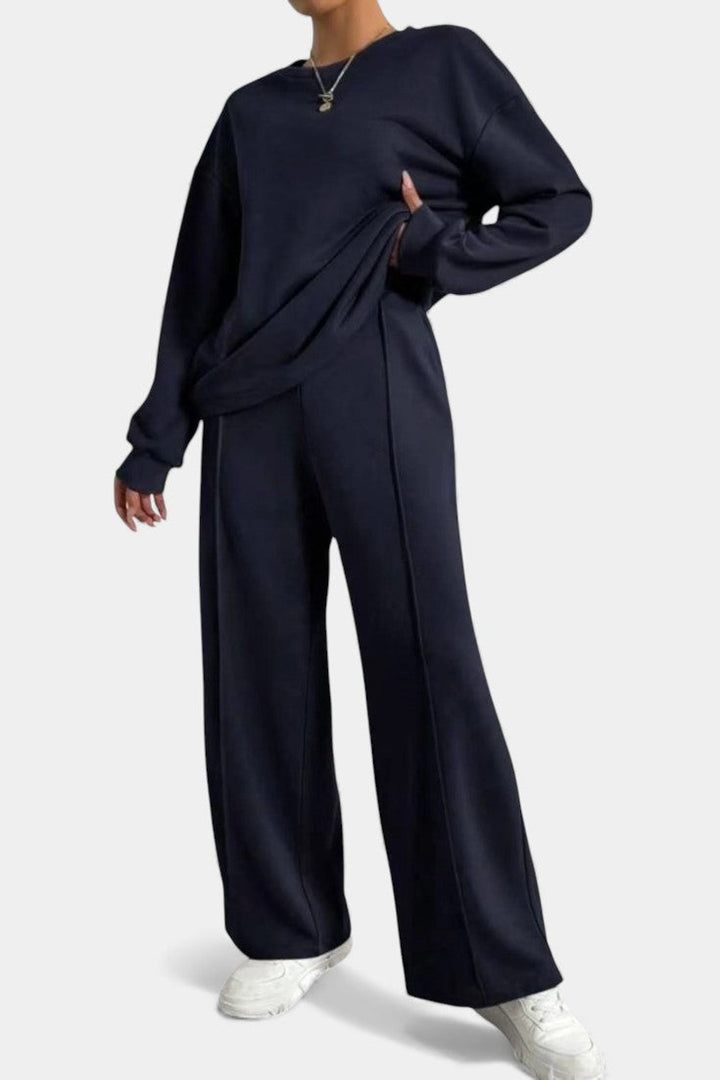 Tiara Casual Sweatshirt & High-Waist Pants Set