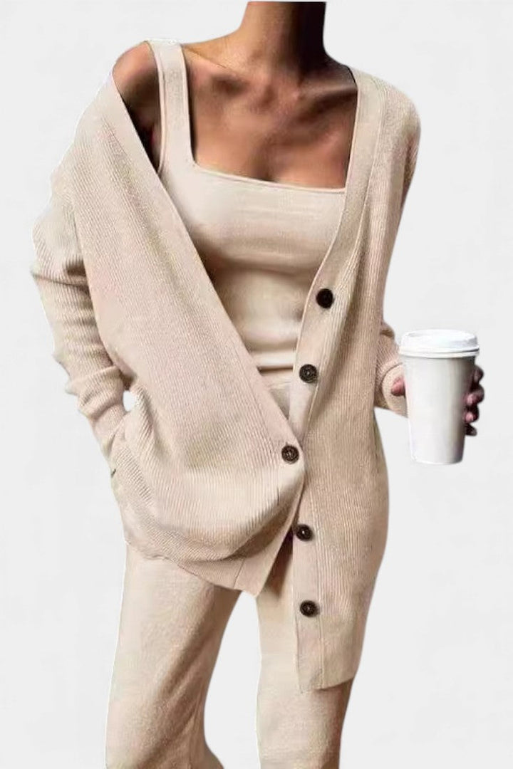 Clelia Comfortable Three-Piece Knit Set