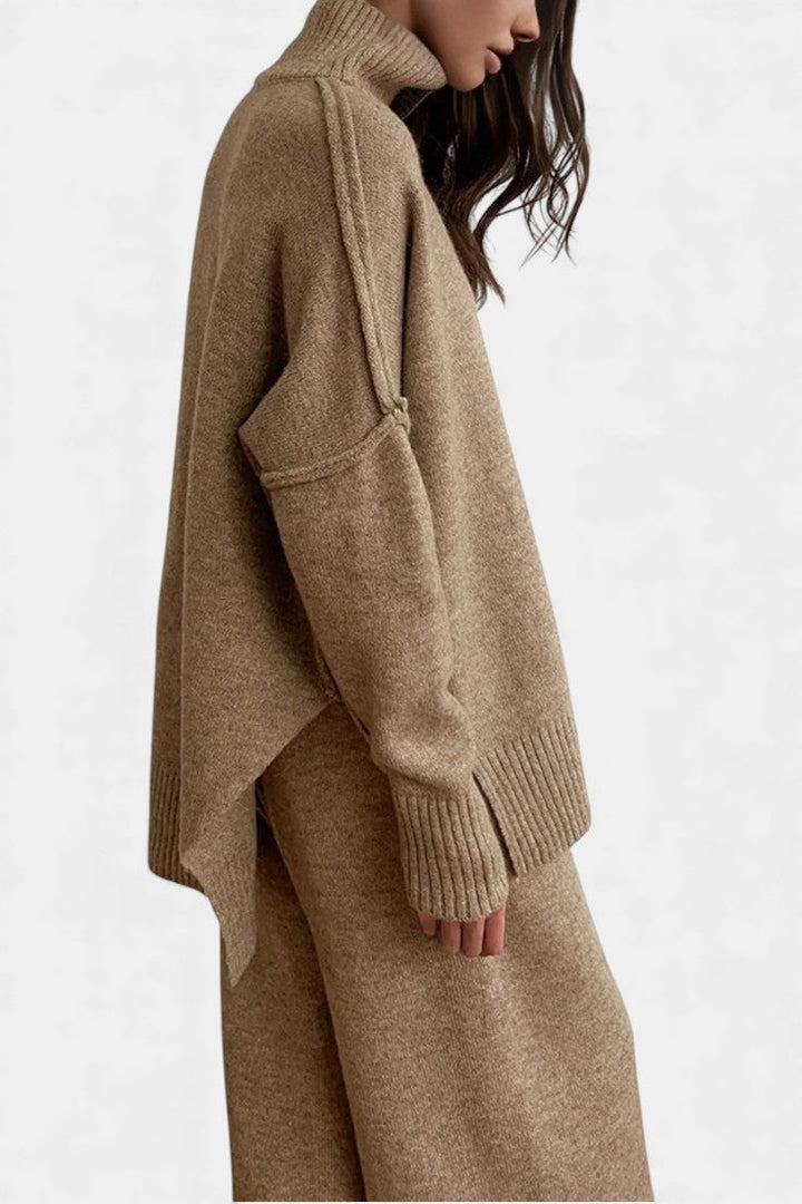 Xylia Turtleneck Knit & Wide-Leg Pants Set