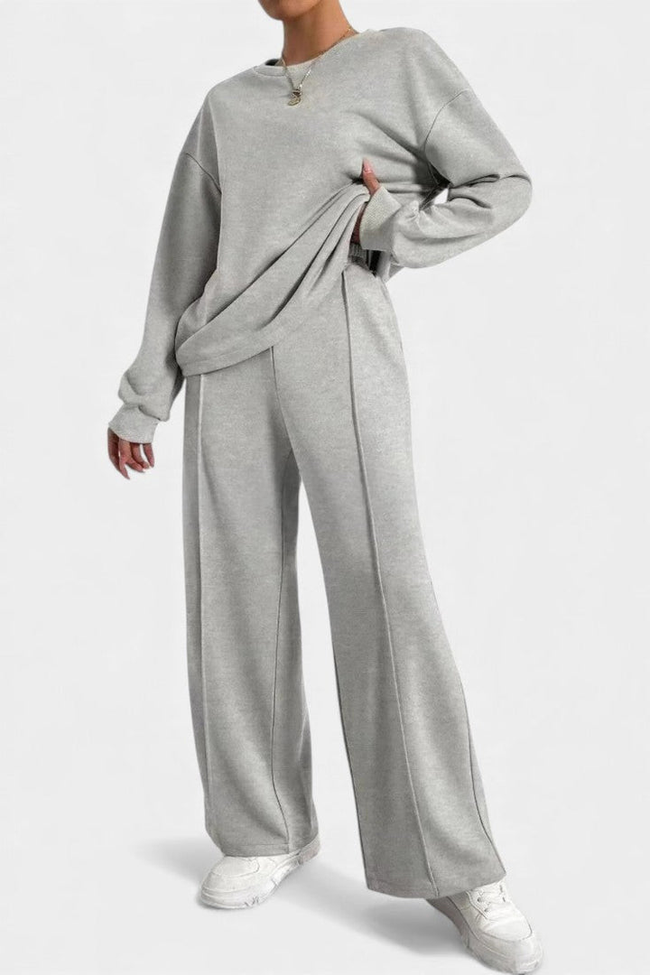 Tiara Casual Sweatshirt & High-Waist Pants Set