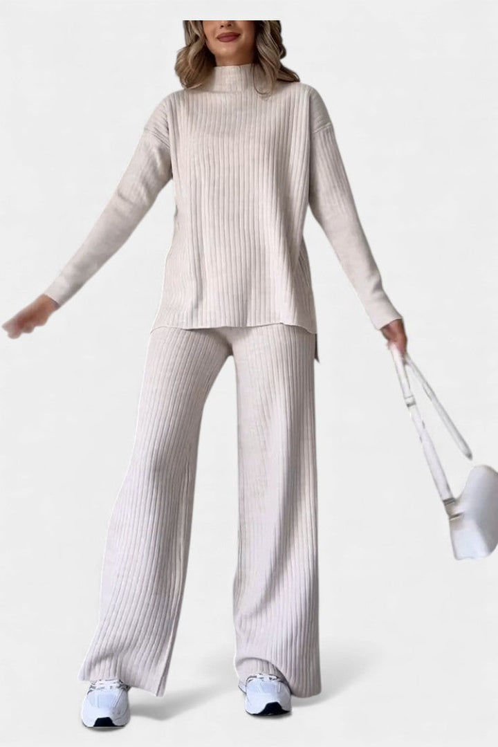 Florisse Chic Casual Knit Set with Slit