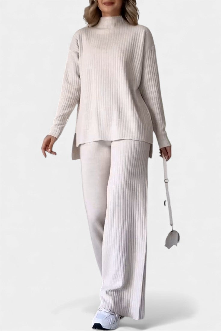 Florisse Chic Casual Knit Set with Slit