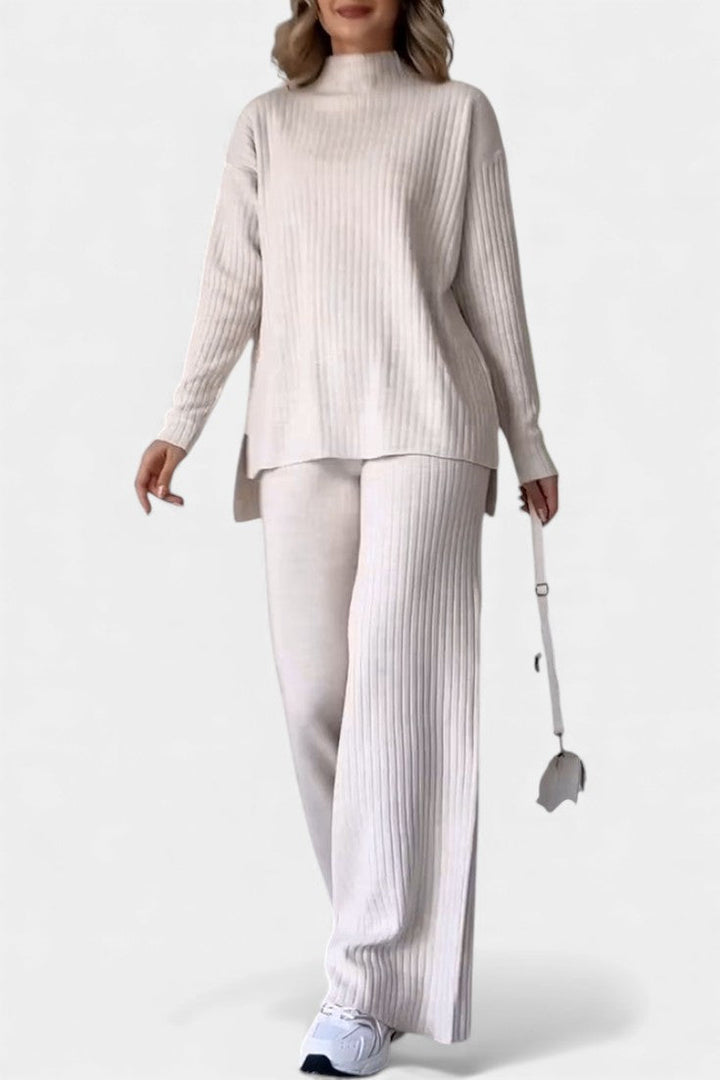 Florisse Chic Casual Knit Set with Slit