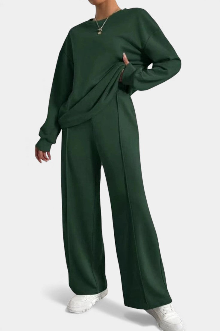 Tiara Casual Sweatshirt & High-Waist Pants Set