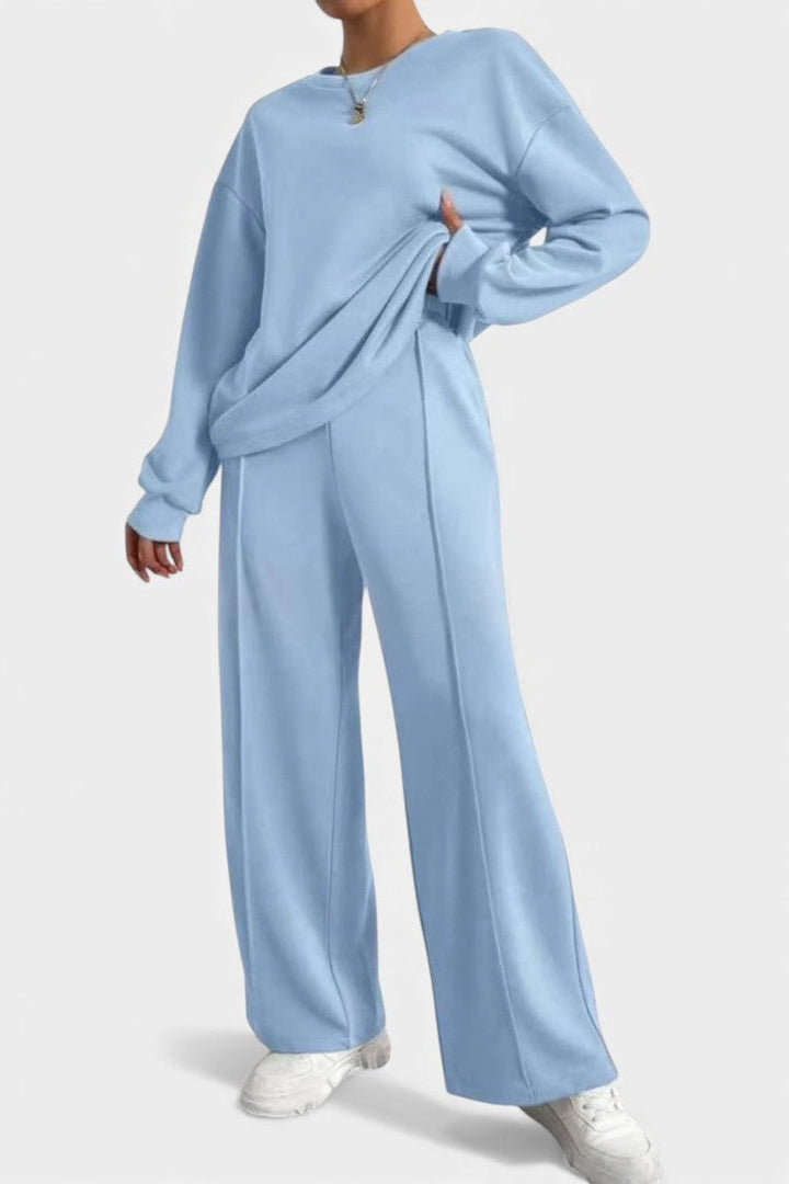 Tiara Casual Sweatshirt & High-Waist Pants Set