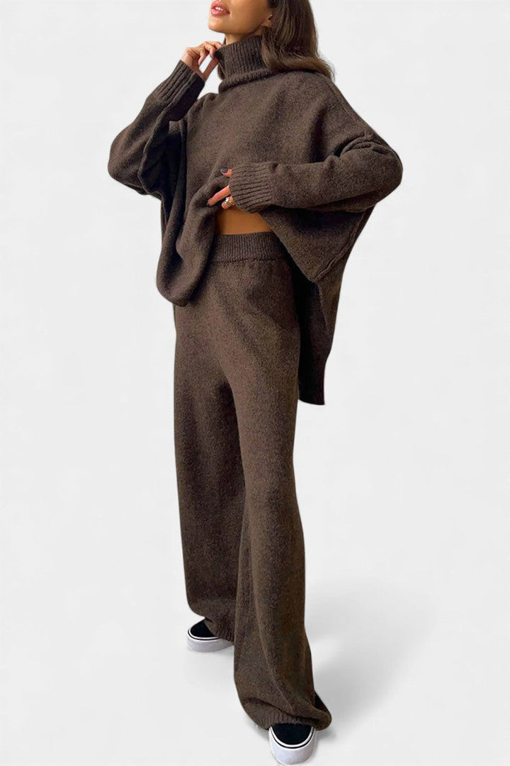 Xylia Turtleneck Knit & Wide-Leg Pants Set
