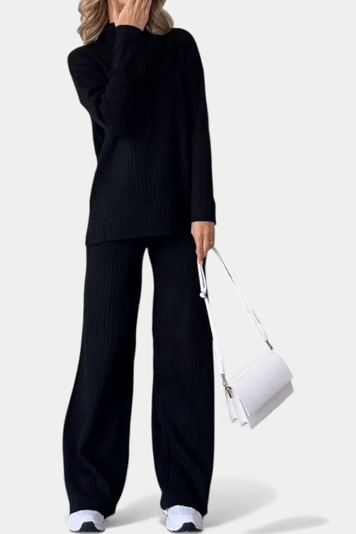 Florisse Chic Casual Knit Set with Slit