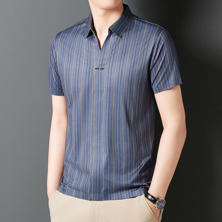 Men's Short Sleeve Striped Summer Shirt