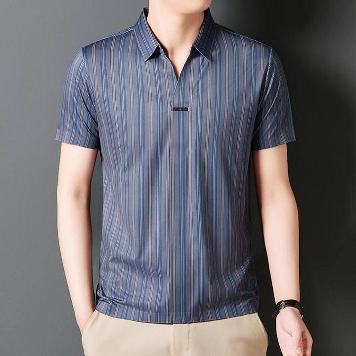 Men's Short Sleeve Striped Summer Shirt