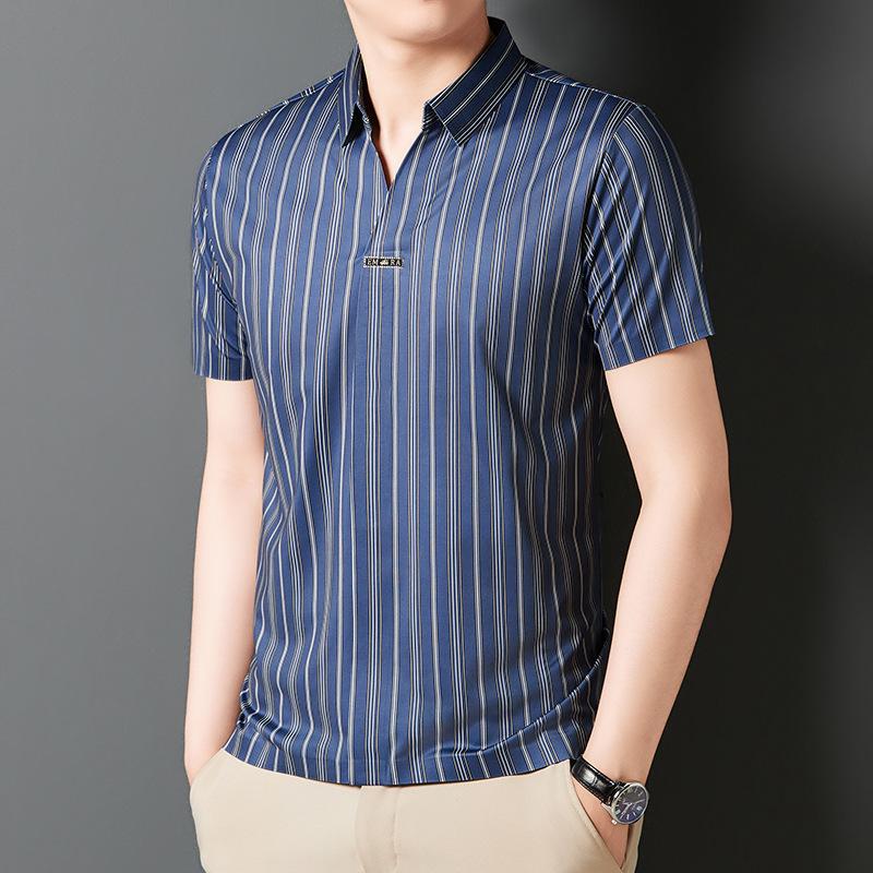 Men's Short Sleeve Striped Summer Shirt