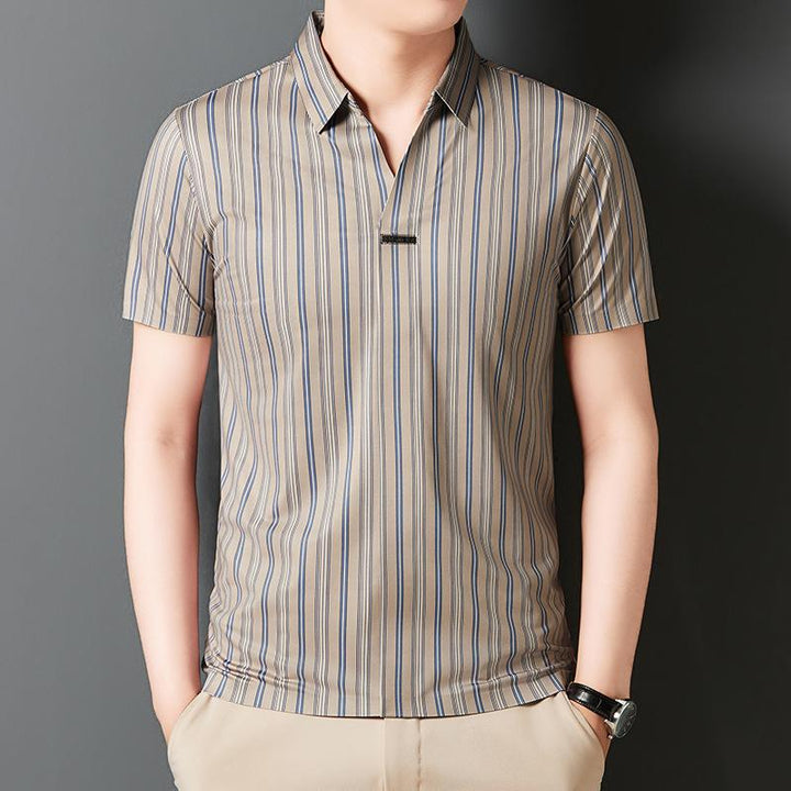 Men's Short Sleeve Striped Summer Shirt