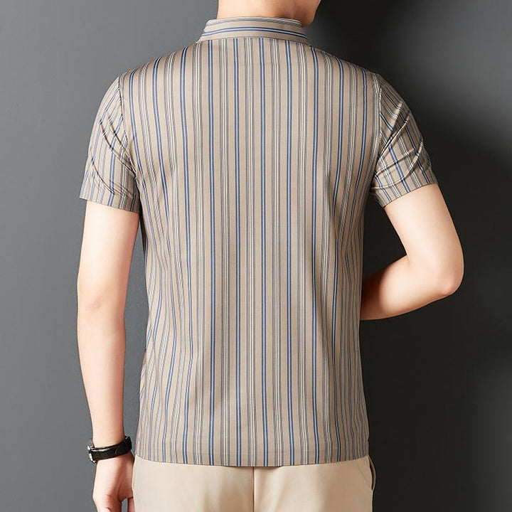 Men's Short Sleeve Striped Summer Shirt