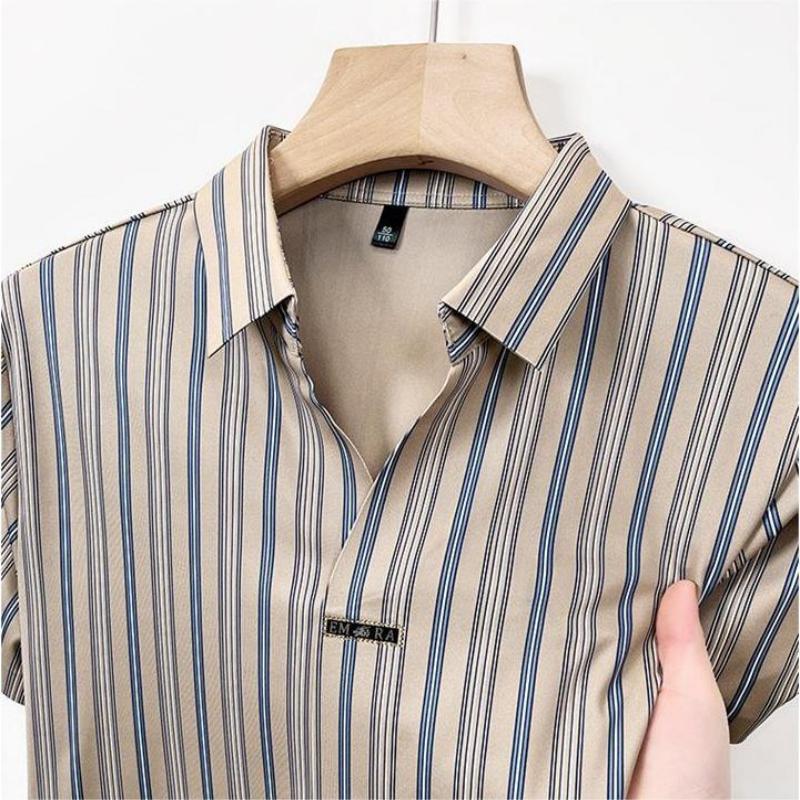Men's Short Sleeve Striped Summer Shirt