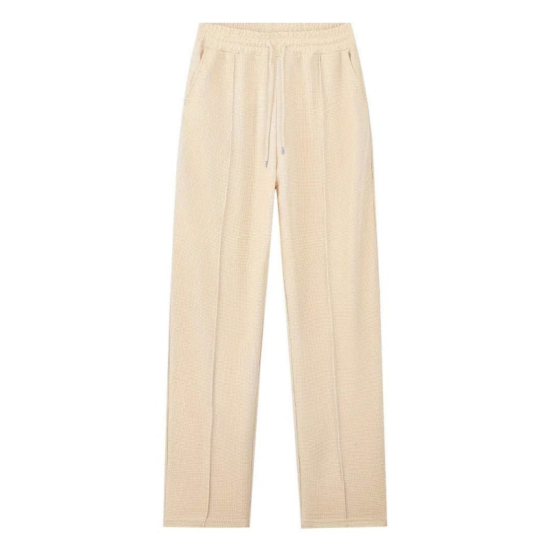 Men's Waffle Knit Sweatshirt & Straight Pants Set