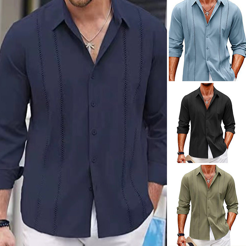 Men's Solid Color Long Sleeve Top