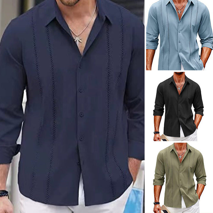 Men's Solid Color Long Sleeve Top