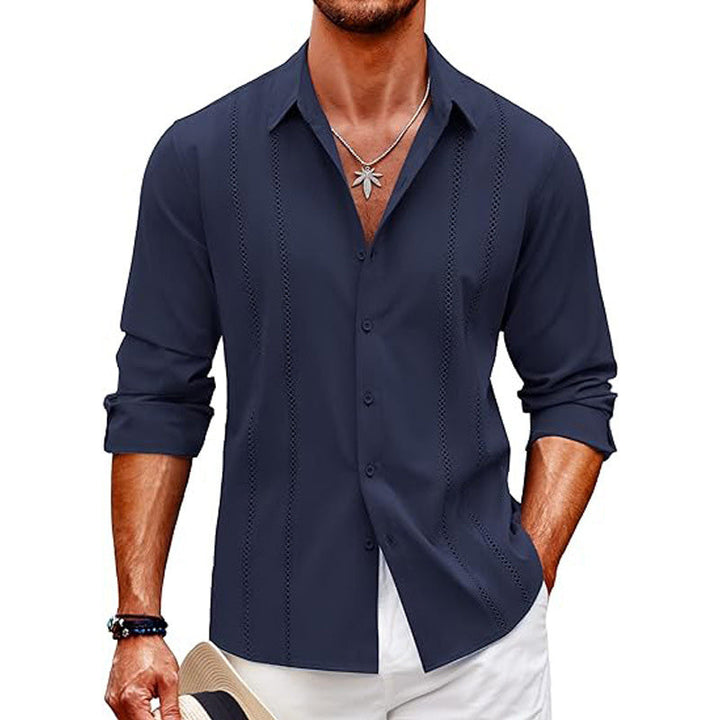 Men's Solid Color Long Sleeve Top