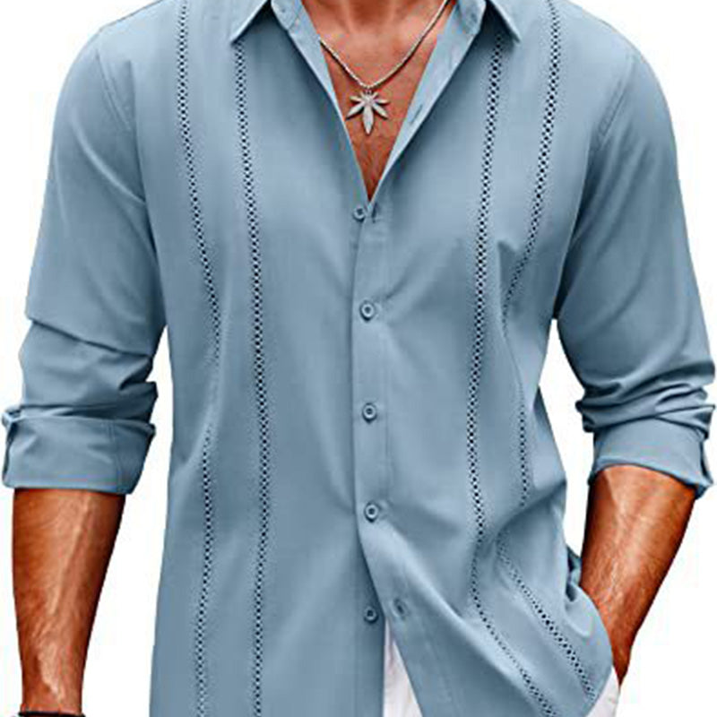 Men's Solid Color Long Sleeve Top
