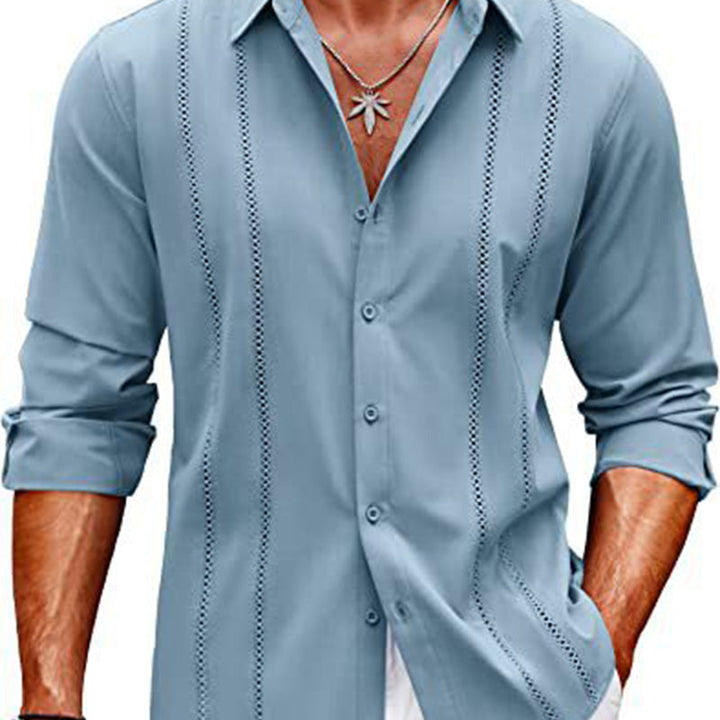 Men's Solid Color Long Sleeve Top