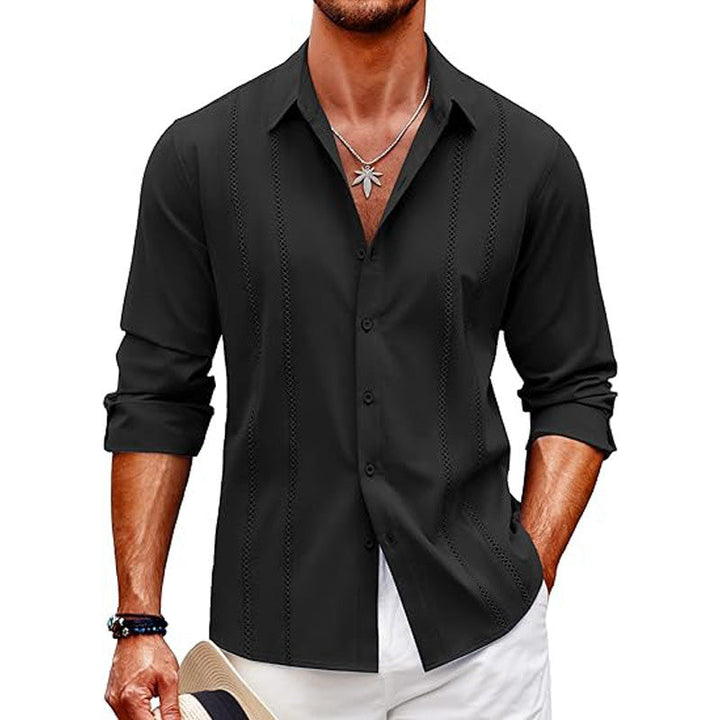 Men's Solid Color Long Sleeve Top