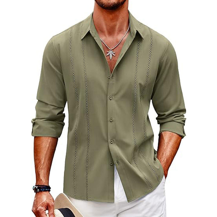 Men's Solid Color Long Sleeve Top