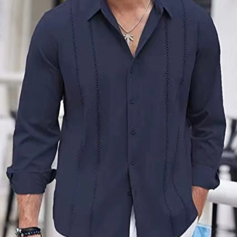 Men's Solid Color Long Sleeve Top