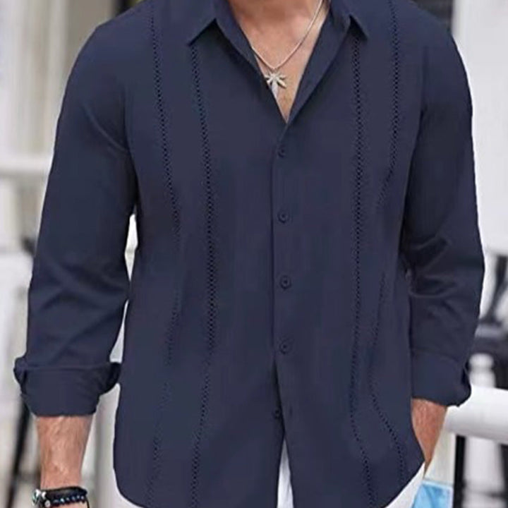 Men's Solid Color Long Sleeve Top