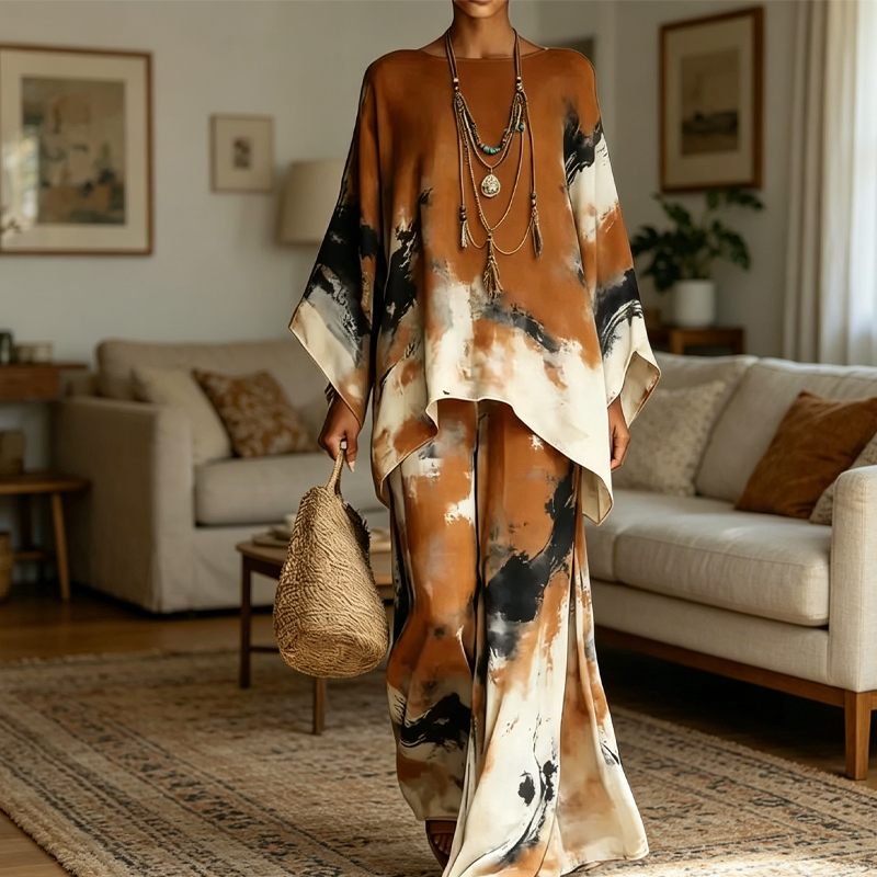 Falvynna Set – Oversized Tunic & Artistic Wide-Leg Pants
