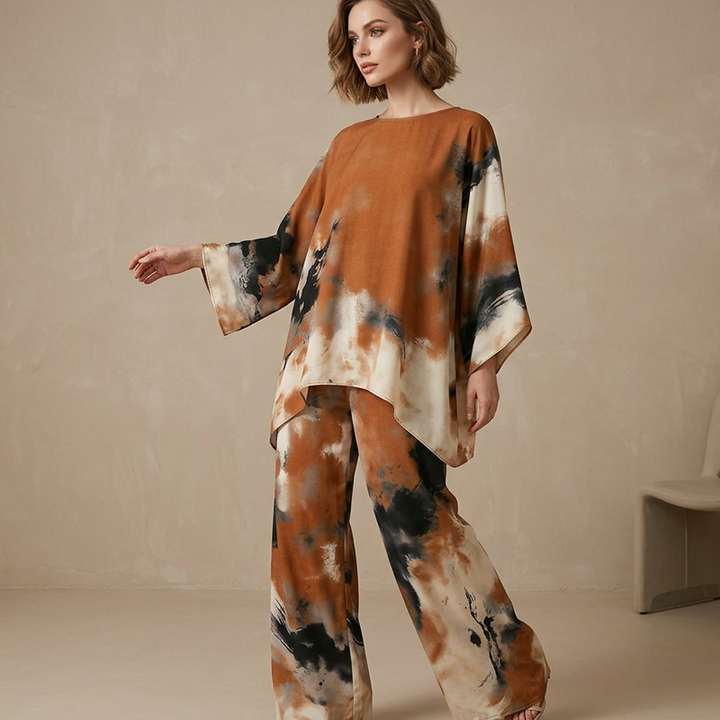 Falvynna Set – Oversized Tunic & Artistic Wide-Leg Pants