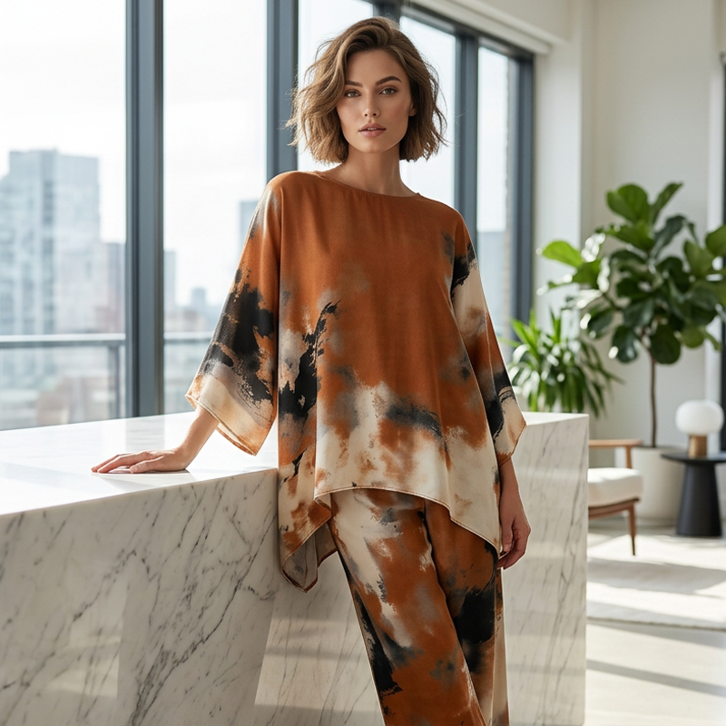 Falvynna Set – Oversized Tunic & Artistic Wide-Leg Pants