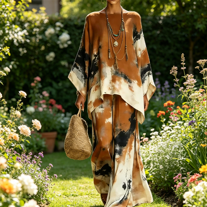 Falvynna Set – Oversized Tunic & Artistic Wide-Leg Pants